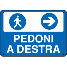 direzione pedoni a destra direzione pedoni a destra